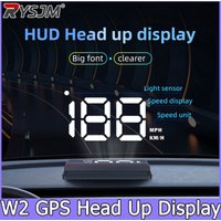 W2 GPS HUD Head Up Display Universal Car Supplies Speedometer KM/H MPH Type-c USB Cable Dual Data Plug and Play Intelligent Disp
