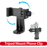 360° Rotation Tripod Mount Phone Clip Universal 1/4" Screw Smartphone Holder for iPhone 15 14 13 Samsung Galaxy S24 Selfie Stick