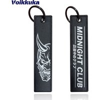 1Pc/2Pcs/3Pcs Set Sale Midnight Club Oni Mask Both Sides Embroidery Patterns Funny Tag Keychain Motorcycle Wholesale