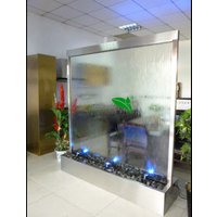 custom.customized decoration LED lighted glass waterfall fountain room dividers