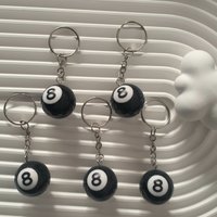 Mini Fashion Creative Billiard Pool Keychain Table Ball Keyring Lucky Black No.8 Keychain Stainless Steel Pendant Gift