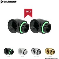 Barrow 2PCS 90 Degree Fitting PC G1/4 Male to female Connector For Case Water cooled construction