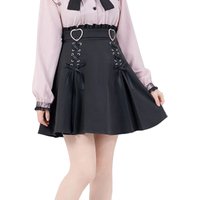 Japanese Lolita Black Skirts Women New RHigh Waist A-line Pleated Skirt Female Mini Skirt Culottes Y2K Punk Skirt Work Clothes