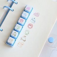 1PC Cute Kawaii Chick Weather Journal Stamps Set Detachable Colorful Stamps for Diary Scrapbook Decoration