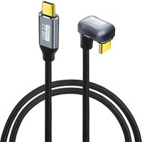 U Shape USB C PD 100W Fast Charging Cable 180 Degree Angled Type-C USB 3.2 10Gbps 4K@60Hz Display Cord for Laptop VR Phones Pads