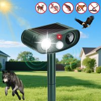 2026 Upgraded Solar Ultrasonic Animal Repeller Outdoor Pest Control for Rats Birds Cats Dogs Wolves