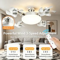 E27 3/4 Blades 2 In 1 Fan Light Bulb Drone Design Remote Control Ceiling Fan Lamp AC 85-265V For Home Bedroom Restaurant