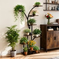165cm Tall Indoor Plant Stand Metal Plant Flower Display Shelf with Grow Lights Tree-Shaped Plant Rack for Home, Patio