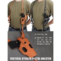 New Tactical Bag Stealth Pistol Holster Shoulder Holster PU Leather Gun Holster Universal Hunting Gun Bag Shooting Carrier Pouch