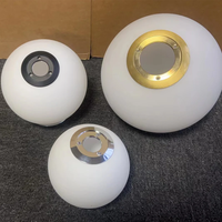 Black/Silver/Bronze D12/15/18/20cm DIY lampshade replaced with threaded metal matte white spherical glass lampshade