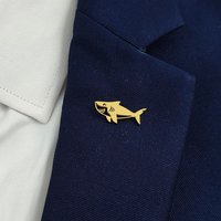 Original animal series stainless steel shark brooch, fashionable backpack pendant, suit lapel pin, badge gift for friends.