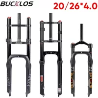 BUCKLOS Air Suspension Fork MTB 20in 26in Bike Fat Fork Bicycle Disc Brake 20*4.0 26*4.0 Fat Tire Fork for Snow Beach Bike Parts