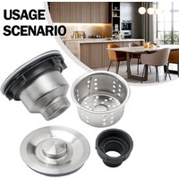 Sink Drain Strainer Sink Waste Strainer ABS Easy To Remove For The Kitchen Sink Long Using Life Stainless Steel