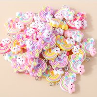 Leslie 15pcs Resin Kawaii Rainbow Charms for Bracelet Necklaces Pendants DIY Jewelry Making Accessories Handmade Findings