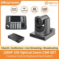 1080P PTZ Camera System with Controller Kit 20X Optical Zoom Full NDI POE Live Streaming Broadcast SMTAV