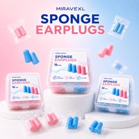 Sponge Earplugs for Sleeping 16 Pairs, Noise Cancelling Soft Foam Ear Plugs for Travel Study Snoring, Individually Wrapped
