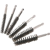 1/6PCS Hexagonal Handle Cleaning Drill; Stainless Steel Wire Bore Brush for 8-19mm Pipe Ports