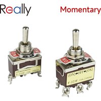 REALLY F-123/223F Copper Feet Heavy Duty Momentary Rocker Toggle Switch 16A 250V 20A 125V (ON)/Off/(ON) 3/6Pin 3Position