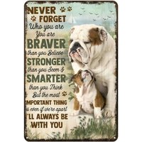 English Bulldog Funny Metal Sign Never Forget That You are Amazing Dog Tin Chic Art Wall Decorations Iron Plaque Signs Gift for