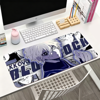 Anime B-Blue L-Lock Nagi Kaiser Isagi Yoichi Ryusei Mouse Pad For Office Gaming And Keyboards Non-Slip Large Waterproof