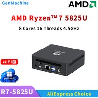 GenMachine AMD Ryzen™ 7 5825U Windows 11 MINI PC 8 Core 16 Thread 2.0GHz Up to 4.5GHz TDP 15W DDR4 SSD WIFI6 BT5.2 Desktop Gami