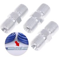 3pcs 1/4" Male to 1/4" Male NPT Nipple Fitting, Pipe Fitting Adapter for Connection of Airless Paint Sprayer Hose and Others