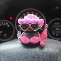 New! Summer Vacation Bikini Duck Car Dashboard Decoration Rubber Duck for Jeep Car Pink Ornament for Girls Ladies Women