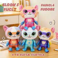 Super Kitties Team Anime Plüschtier Kristall Super Weiches Plüschtier Puppe Blaues Kätzchen Grünes Kätzchen Gelbes Kätzchen Spielzeugpuppe für Kinder