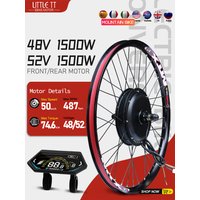 AliExpress LITTLE TT 48V 52V 1500W Electric Bike Conversion Kit 20/26/27.5/29in Brushless Front/Rear Hub Motor Wheel For Ebike Conversion Kit MTX Rim