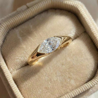 925 Sterling Silver Hot Sale Wedding Bands Women Rings with Marquise Zirconia Simple Elegant Female Accessories Trendy Jewelry