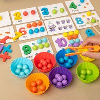 Jouet de perles à Clip Montessori en bois, entraînement de la motricité Fine, tri des couleurs, jouets éducatifs d'apprentissage précoce pour enfants