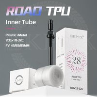 BKPTX 1Pcs 28g Ultralight Bike TPU Inner Tube 700X18 25 28 32 Road Bicycle TPU Material Tire 65mm Length French Valve