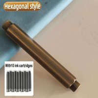 Portable Mini Retro Metal Fountain Pen Writting Pen EF/F/Bent Students Vintage Brass Pens Scalable Stationery School Supplies