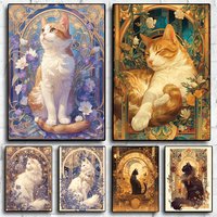 5D Diy Diamond Painting Embroidery Animal Cat Full Square Round Mosaic Flower Complete Kit Art Wall Decoration Handmade Gift