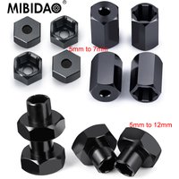 MIBIDAO 4Pcs 5mm to 7mm/12mm Hex Wheel Hub Adapters Conversion for Axial SCX24 1/24 Wheels on WPL D12 1/10 RC Car Upgrade Parts