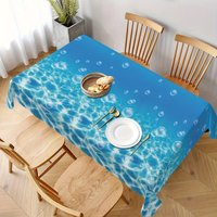 1pc, Tropical Blue Wave Sea Water Flow Can Wipe Tablecloth, Kitchen Table Top Decoration, Tablecloth For Outdoor And Indoor Use