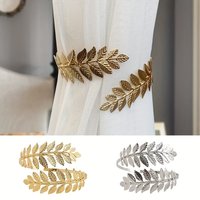 1/2pcs metal leaf curtain straps with adjustable decorative curtain rings, especially suitable for thin gauze curtains