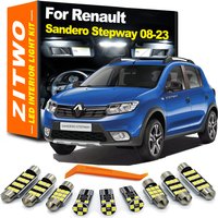 ZITWO 9Pcs No Error Canbus LED Interior Light Kit For Renault Sandero Stepway 2008- 2018 2019 2020 2021 2022 2023 Car LED Bulbs