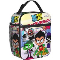 Teen Titans Go Team Comic Insulated Lunch Bag Thermal Bag Reusable,Meal Container Portable Tote Lunch Box Men Women Office