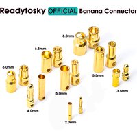 10 Pairs 6mm 6,5mm 8mm Gold Bullet Banana Stecker Gold-überzogene Kugel Stecker Hohe Strom für ESC Lipo RC batterie Stecker