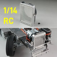 SCALECLUB RC 1/14 Truck Radiator Grille Cooler SX-TY-1 For Tamiya 1/14 770s FH16 AROCS TGX RC Tractor Truck Parts Accessories