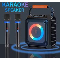 FanFun T17 Karaoke Machine Comes with 2 Wireless Karaoke Microphones, Portable Bluetooth Speaker Home Karaoke 0K System