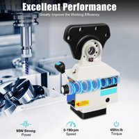 220V 95W Vorschubvorrichtung für Fräsmaschine X-Achse, 0-190 U/min Präzise Drehzahlregelung 450 in.lb Drehmoment, Kompakter Aluminiumlegierungs-Vorschub für Bohr-, Schleif- und Schleifmaschinen