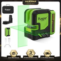 Huepar L011G 2-Linien-Lasernivelliergerät, wiederaufladbarer Li-Ionen-Akku, grüner Strahl, Kreuzlinienwerkzeug, Selbstnivellierung & Pulsmodus & Halterung