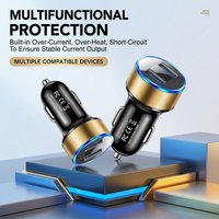 Dual USB Car Charger 5V 3.1A Power Adapter with LED Voltage Smart Display Multi Protection For Pad Dash Camera For iPhone 17 16