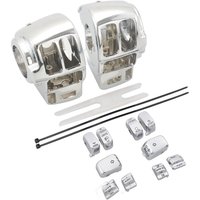 Motorcycle Hand Control Switch Housing Chrome Button Cap For Harley Touring Road Electra Glide Ultra Classic FLTR FLHTCU 96-13