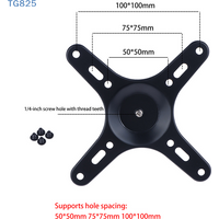 ใANใ1Set Portable Monitor Mounting Bracket Plate VESA 1/4 Inch Screw Hole To 100x100MM 75x75MM M4 Screw Set Wall Mount Holder