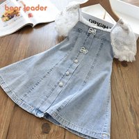 Bär Führer Sommer Mädchen Prinzessin Kleider Kinder Stickerei Dreidimensionale Blume Spitze Mesh Kleid 2-6 Jahre