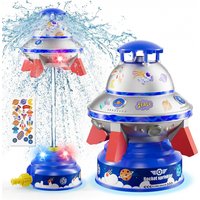 Levitating UFO Water Sprinkler Outdoor Garden Toy LED Light Rotating Spray Sprayer Summer Backyard Cooling Play Toy for Kids Dog