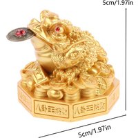 Feng Shui Money Frog Three Legged Toad Wealth Highly Detailed Statue Lucky Figurine for Home Office Desk